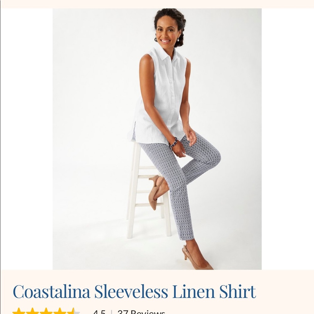 TOMMY BAHAMA Coastalina sleeveless linen button down